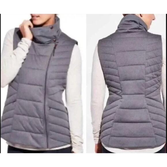 Calia Gray High Collar Quilted Vest - Small - Picture 1 of 7